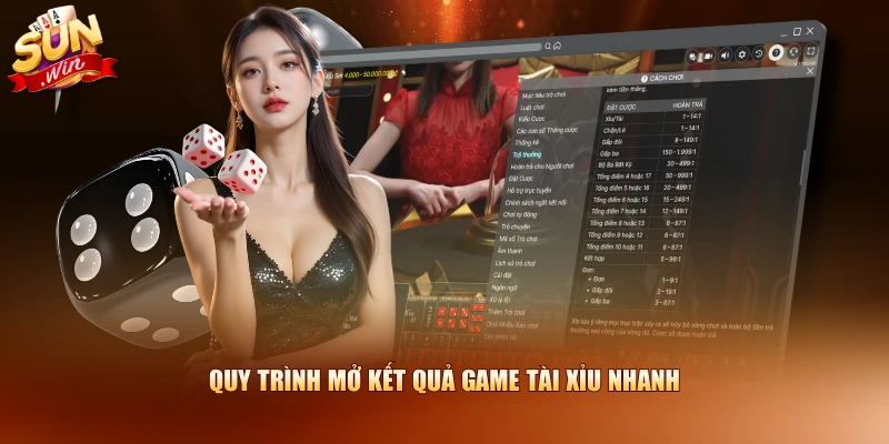 Quy trình mở kết quả game tài xỉu nhanh